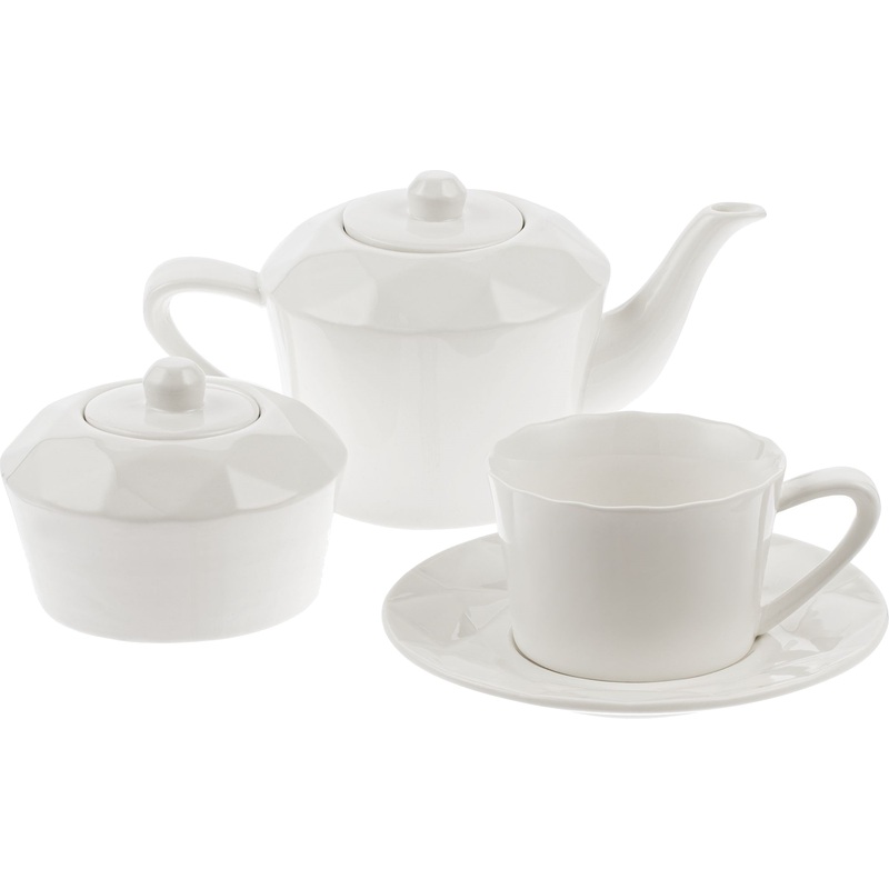 Изображение товара Сервиз чайный Altavolo Diamante Bianco на 1 персону из фарфора