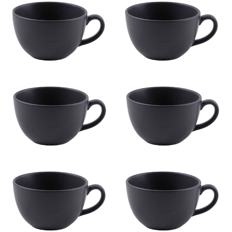 Изображение товара Чашка чайная Porland Seasons фарфоровая 340 мл (6 штук в упаковке, 322134 чёрный-6)