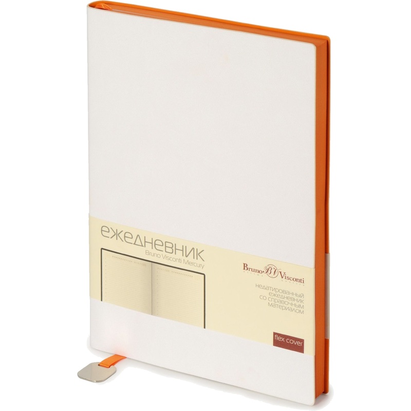 Изображение товара Ежедневник Bruno Visconti Mercury недатированный A5 136 листов белый оранжевый обрез