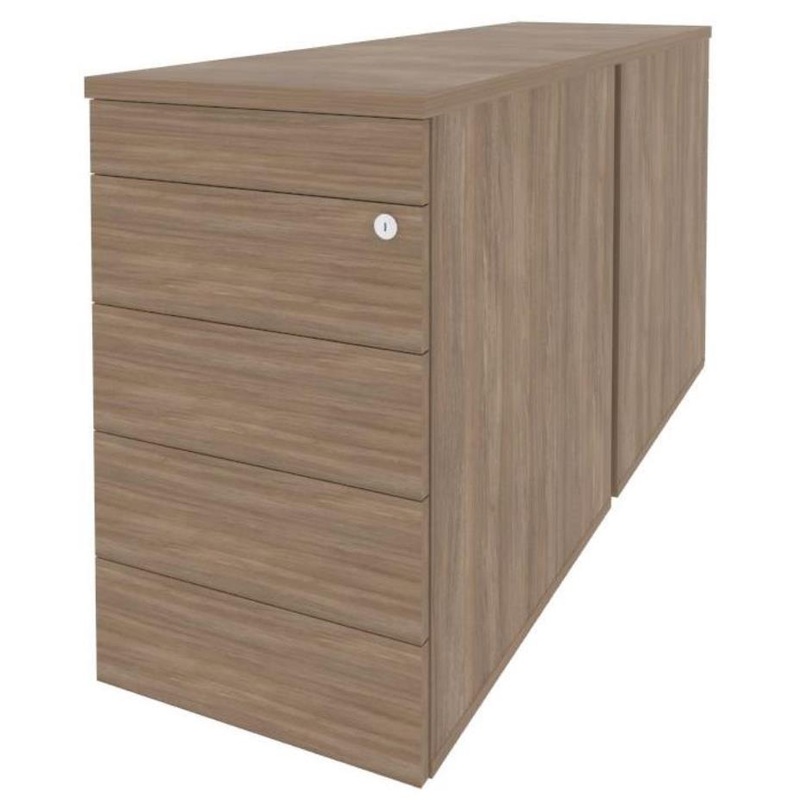 Изображение товара Тумба приставная двойная Onix O.TPO-2.7TIP дуб аризона с центральным замком 8 ящиков