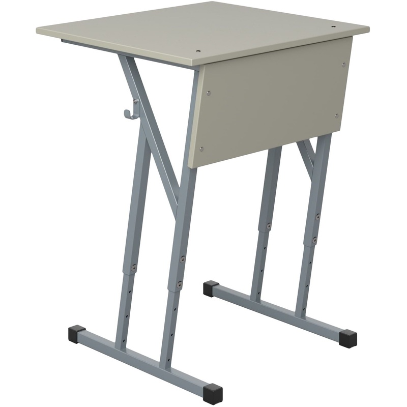 Изображение товара Ученический стол Комус с регулируемой высотой серого цвета для школьников и студентов