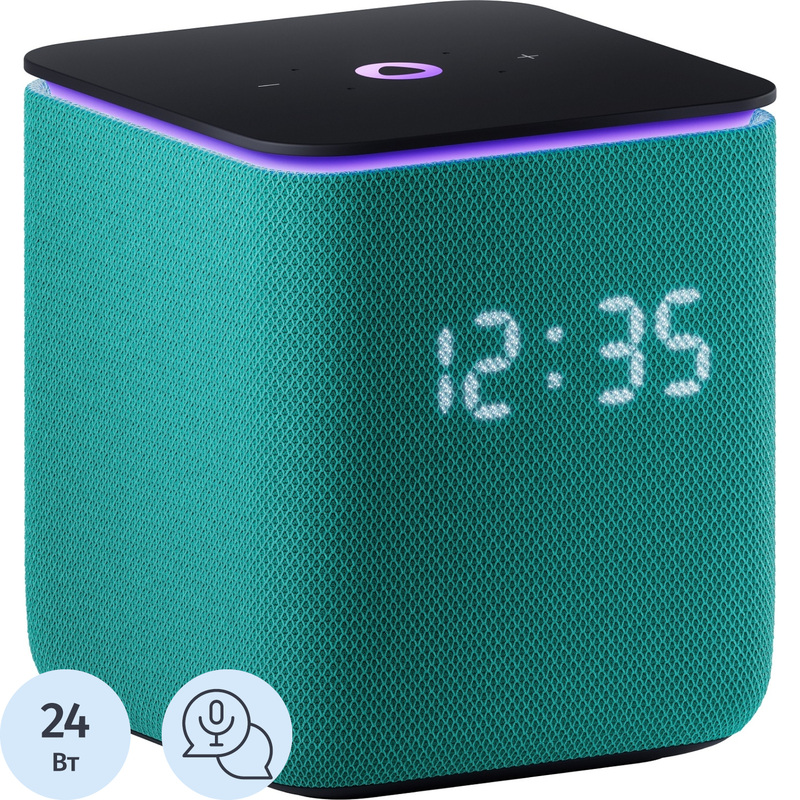 Изображение товара Яндекс Станция Миди зелёная с подсветкой умная колонка Alexa и микро́фоном