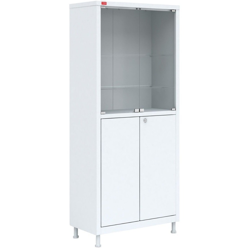 Изображение товара Шкаф медицинский М2 175.80.40С белый и прозрачный со стеклом