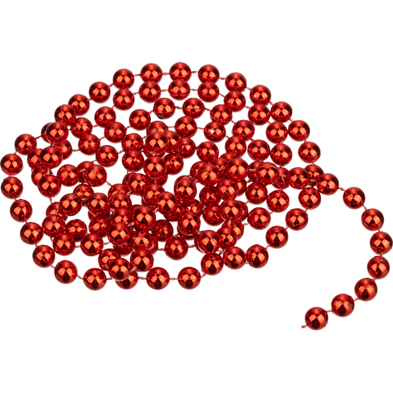 Изображение товара Новогодние бусы на ёлку Miland Яркий праздник 180 см пластиковые красные