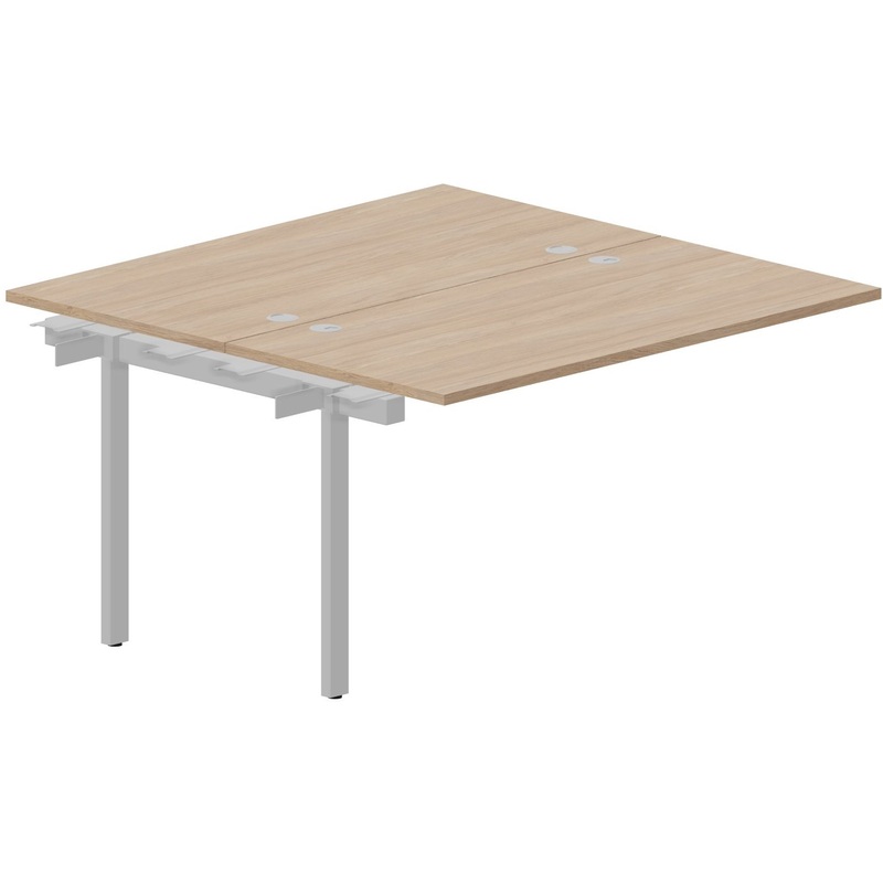 Изображение товара Стол письменный Strike UNN2TPG147OWAL 2 рабочих места (дуб светлый, 1380х680х750 мм)