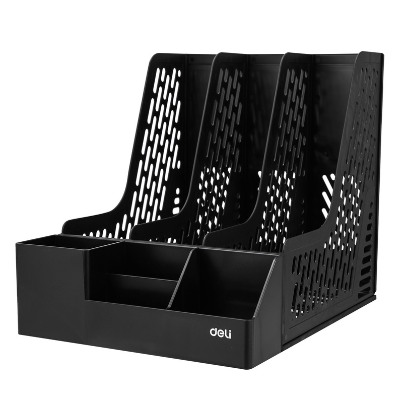 Изображение товара Лоток вертикальный для бумаг Deli 320 мм черный 7 отделений