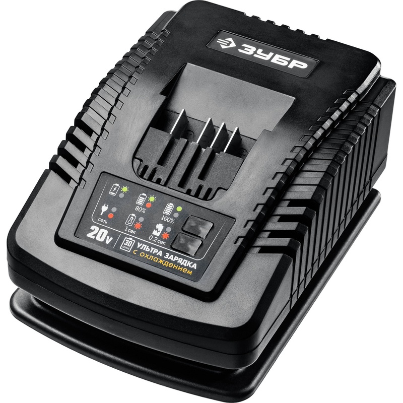 Изображение товара Зарядное устройство Зубр RT7-20-6 для Li-ion батарей быстрое и безопасное