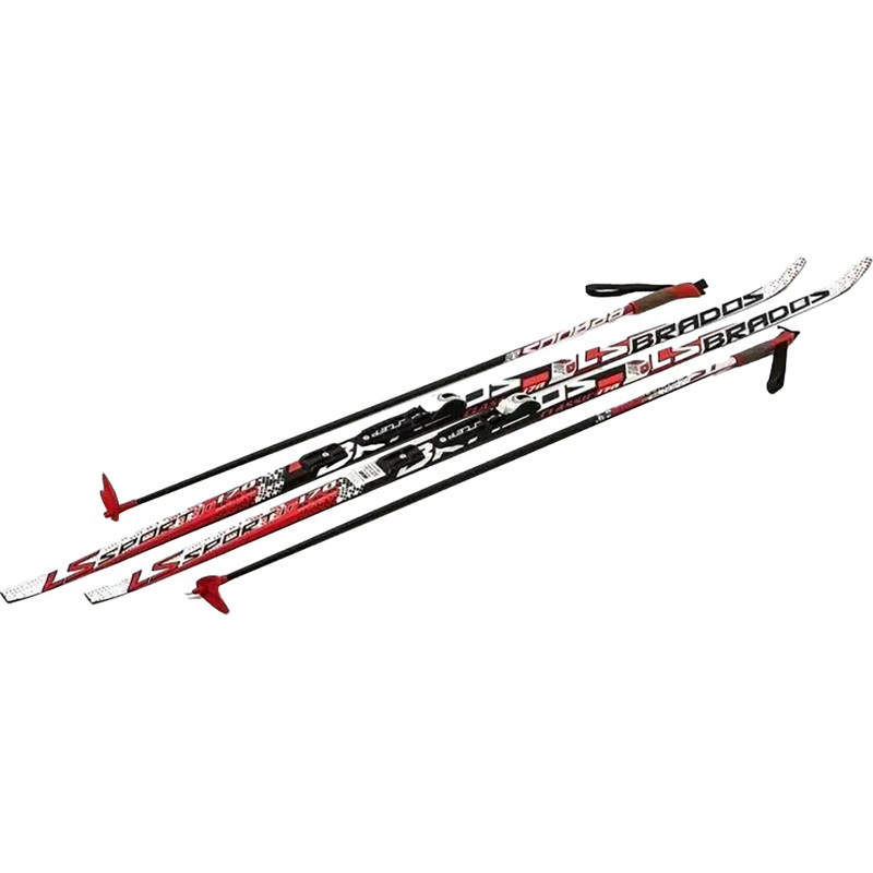 Изображение товара Лыжный комплект STC Wax Brados LS 200 см красный беговые лыжи с палками