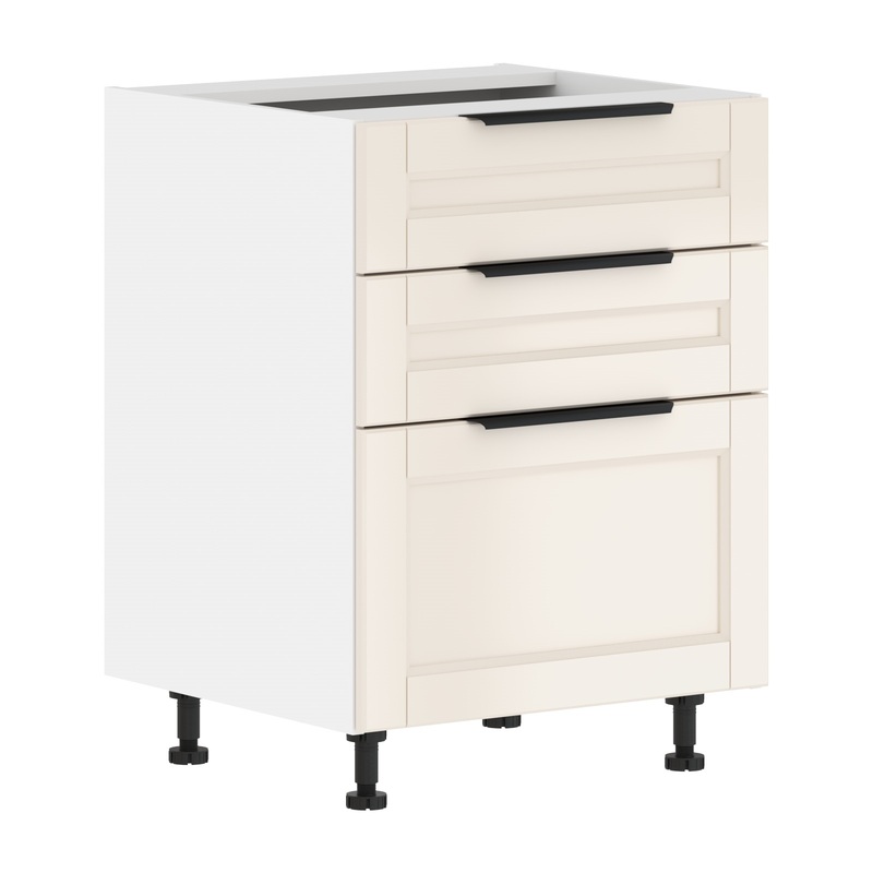 Изображение товара Шкаф напольный с ящиками Sicilia MOB 6082.2C (бежевая эмаль/белый, 600х560х820 мм)