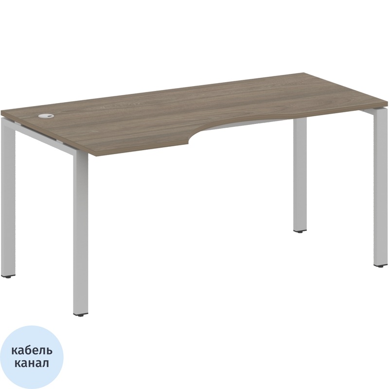 Изображение товара Эргономичный левый стол Metal System Style БП.СА-1 Л 1600x900х750 мм серый венге