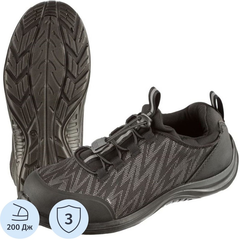 Изображение товара Кроссовки рабочие Мистраль Light ПУ из текстиля черные 42 с металлическим подноском
