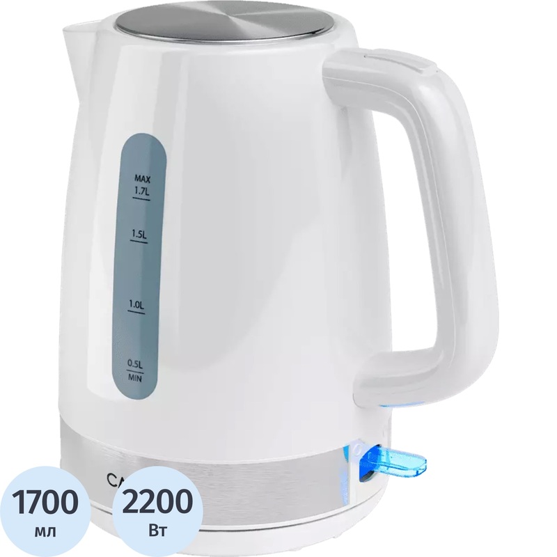 Изображение товара Электрический чайник Candy CK-101 белый 1700 мл 2200 Вт плавное вращение