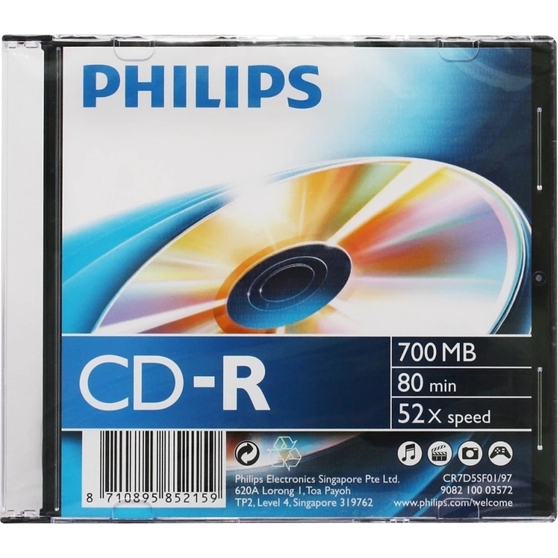 Изображение товара Диск CD-R Philips 700 МБ 52x slim CR7D5SF01/97