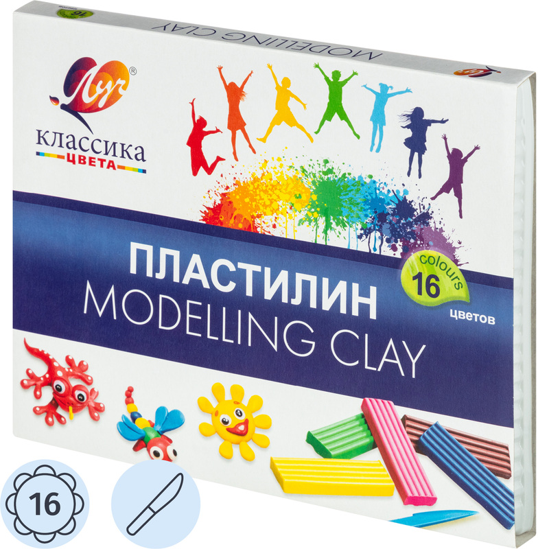 Изображение товара Пластилин Луч Классика 16 цветов 320 г Для детского творчества и лепки