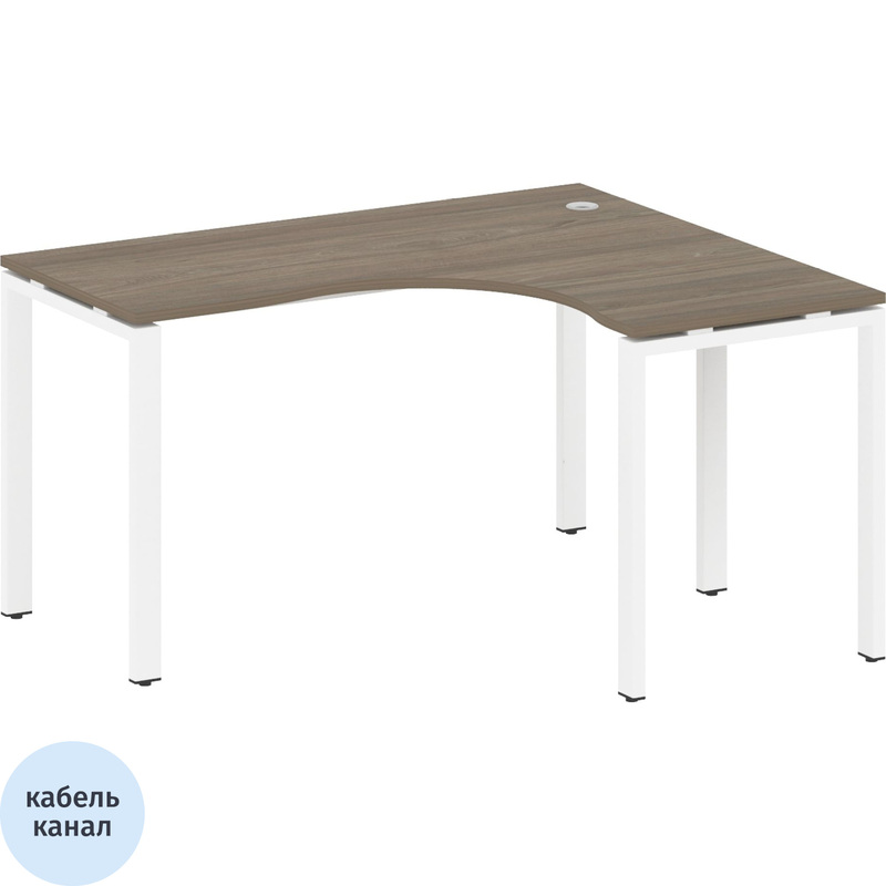 Изображение товара Стол эргономичный Metal System Style БП.СА-3 Пр правый (вяз благородный/белый, 1400х1200х750 мм)