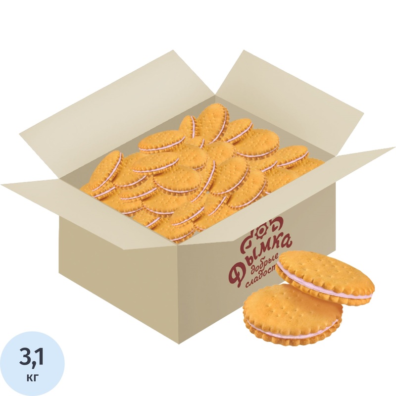 Изображение товара Крекер Дымка Кремделисс с клубничным кремом 3.1 кг