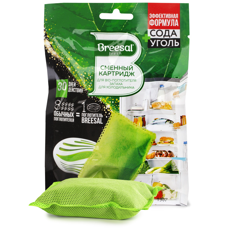 Изображение товара Дезодоратор для холодильника Breesal 80 г с натуральным углем и содой