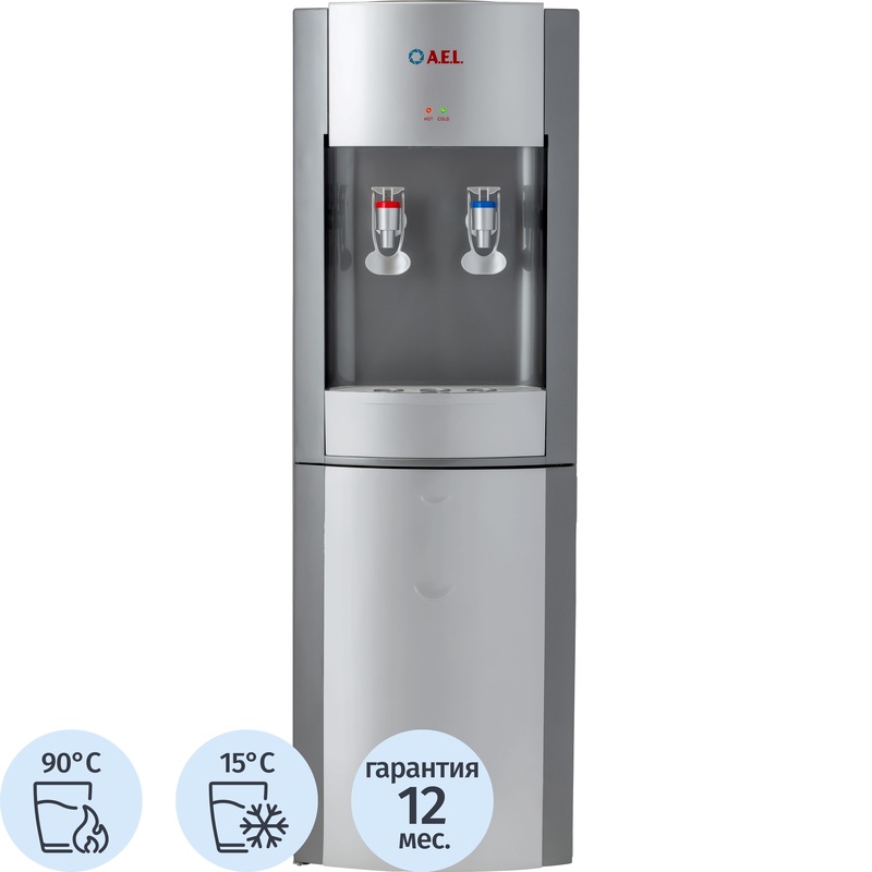Изображение товара Кулер для воды AEL LD-AEL-28 серый/серебристый нагрев охлаждение офисный напольный