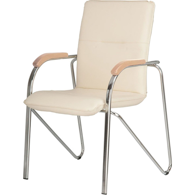 Изображение товара Конференц-кресло Easy Chair Samba бежевый/бук (искусственная кожа, металл хромированный)