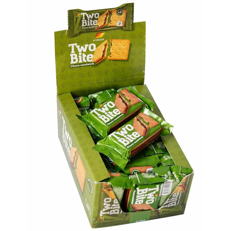 Изображение товара Крекер Two bite с шоколадной начинкой 24 шт по 32 г вкусный перекус