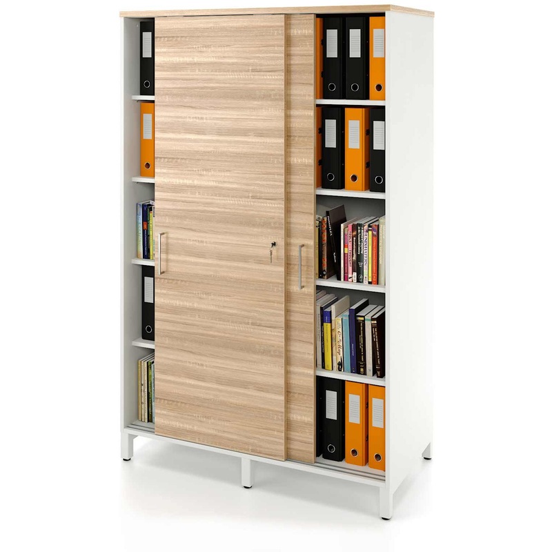 Изображение товара Стеллаж для документов Zamm Формат 11449 дуб бардолино/белый 1200х414х1905 мм