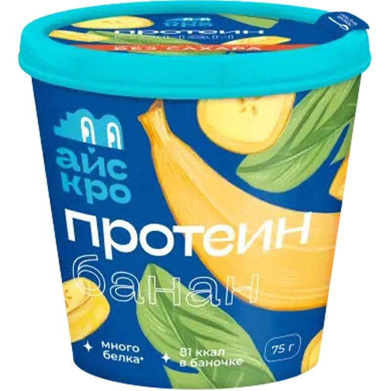 Изображение товара Мороженое с протеином банан без сахара 72 шт по 75 г