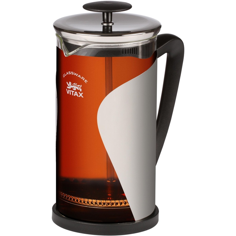 Изображение товара Френч-пресс Vitax Times VX-3025 1 л, стекло и нержавеющая сталь, с фильтром, для кофе и чая