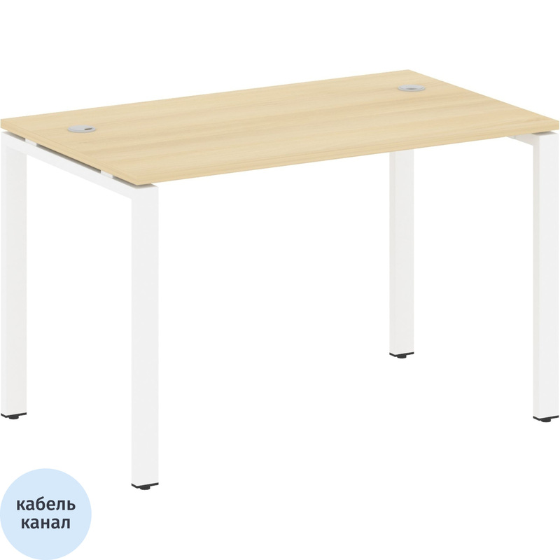 Изображение товара Стол письменный прямой Metal System Style БП.СП-2 акация лорка/белый 1200х720х750 мм