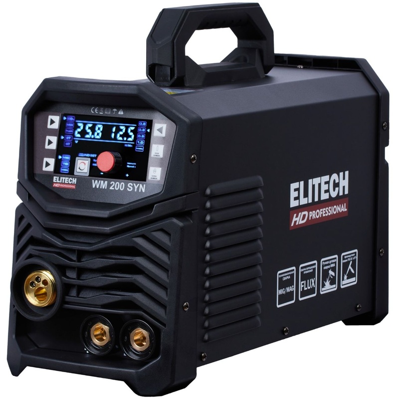 Изображение товара Профессиональный сварочный инвертор Elitech HD WM 200 SYN 5 9 кВт MIG MAG TIG MMA