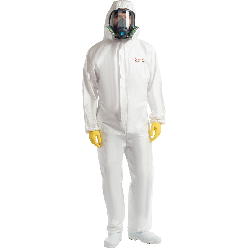 Изображение товара Одноразовый комбинезон с капюшоном Комус Проф М65 белый 65 г/м² XXXL