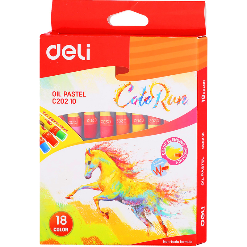 Изображение товара Пастель масляная Deli ColoRun 18 ярких круглый мелков для творчества