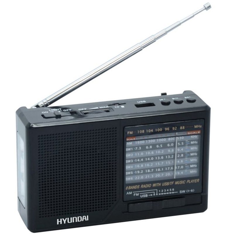 Изображение товара Радиоприемник Hyundai H-PSR140 черный портативный FM AM