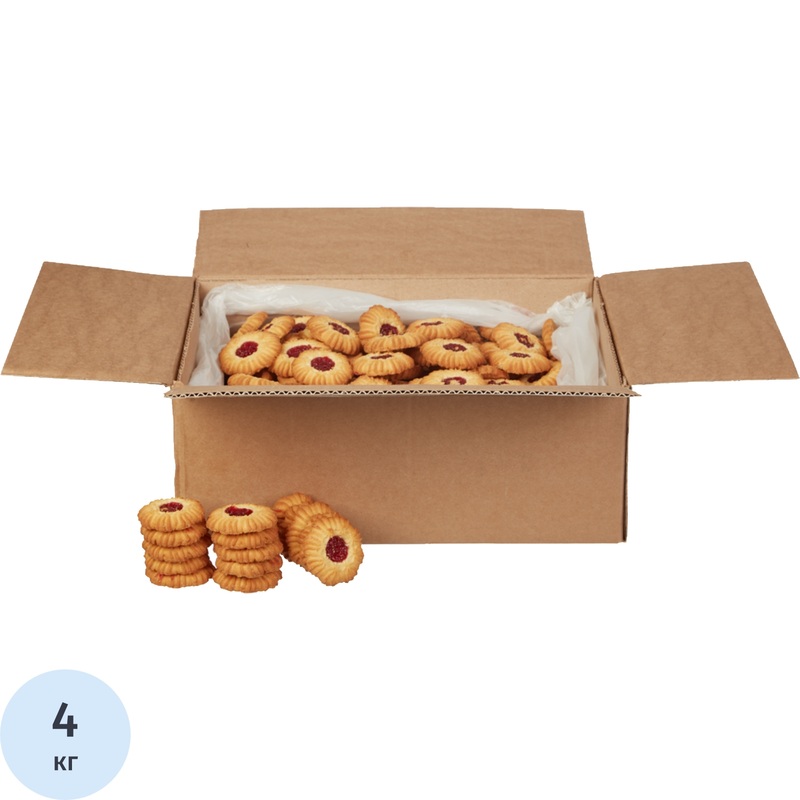 Изображение товара Печенье сдобное Яшкино Курабье с вишневым джемом 4 кг