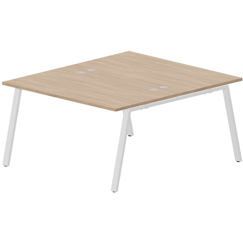 Изображение товара Стол письменный Arena ARN2TG148OWBL с двумя рабочими местами, дуб светлый
