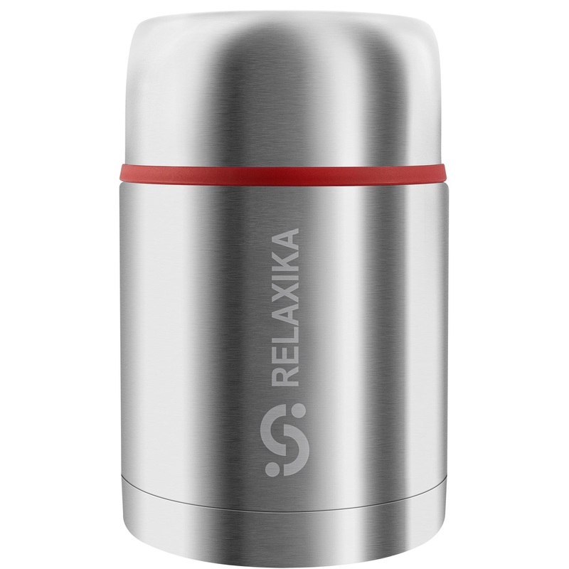 Изображение товара Термос Relaxika 700 мл серый с чехлом для еды