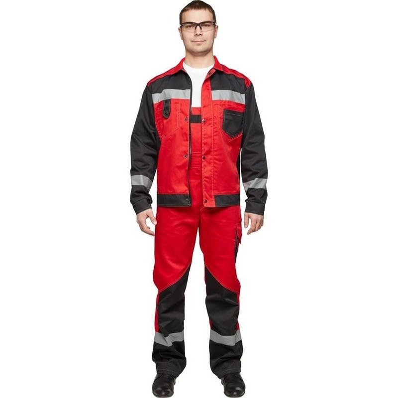 Изображение товара Рабочий летний мужской костюм л21-КПК с СОП красный и черный размеры 56-58