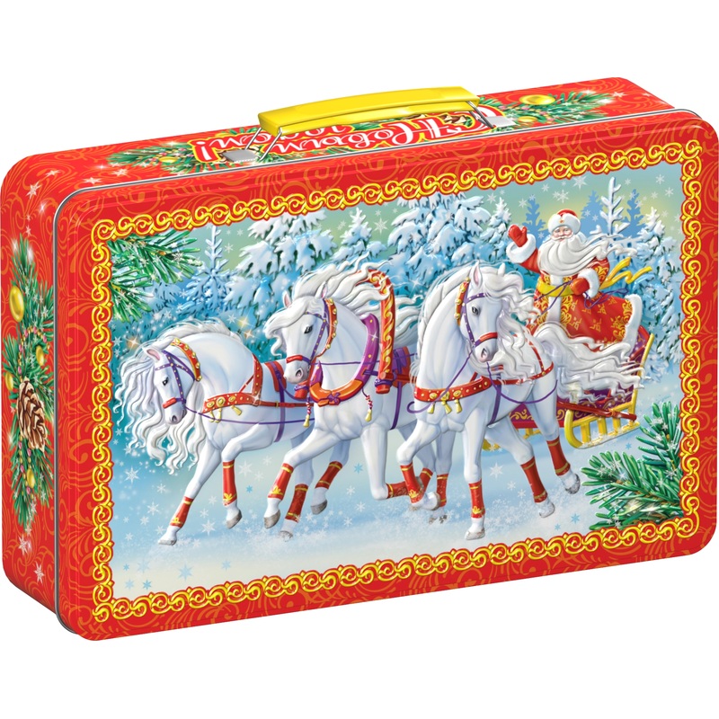 Изображение товара Новогодний сладкий подарок Азбука Праздника 1200 г в жестяной коробке для детей