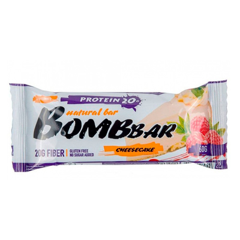 Изображение товара Протеиновый батончик Bombbar Малиновый чизкейк 60 г без сахара