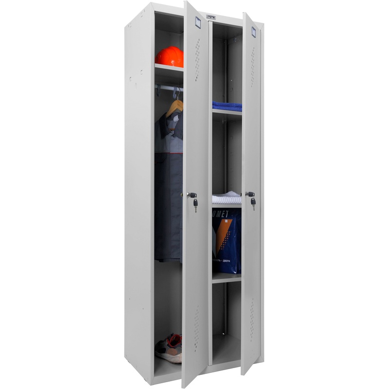 Изображение товара Шкаф для одежды металлический Практик ML-21-60 U (серый, 600x500x1830 мм)