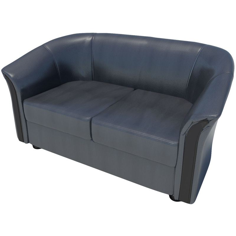 Изображение товара Диван двухместный Фаворит Ф-2 черный экокожа