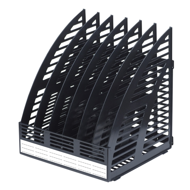 Изображение товара Вертикальный пластиковый лоток для бумаг Attache 6 отделений черный