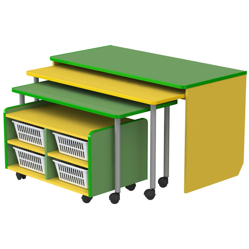 Изображение товара Модуль детский М-522 (разноцветный, 2 тумбы, 2 стола)