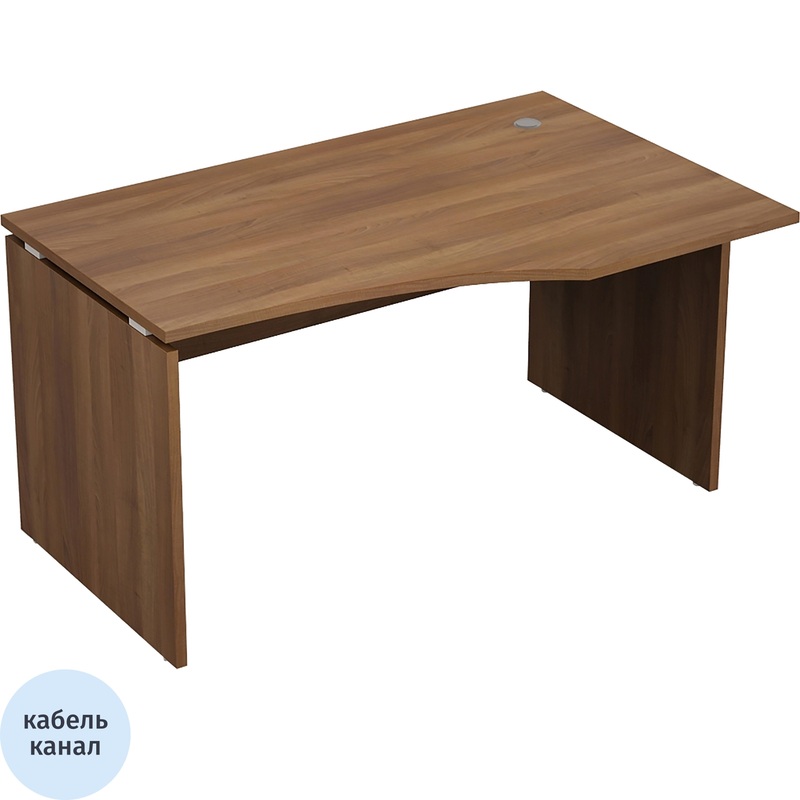 Изображение товара Эргономичный стол Avance 6С.023 правый коричневый с кабель-каналом 1400х900х750 мм