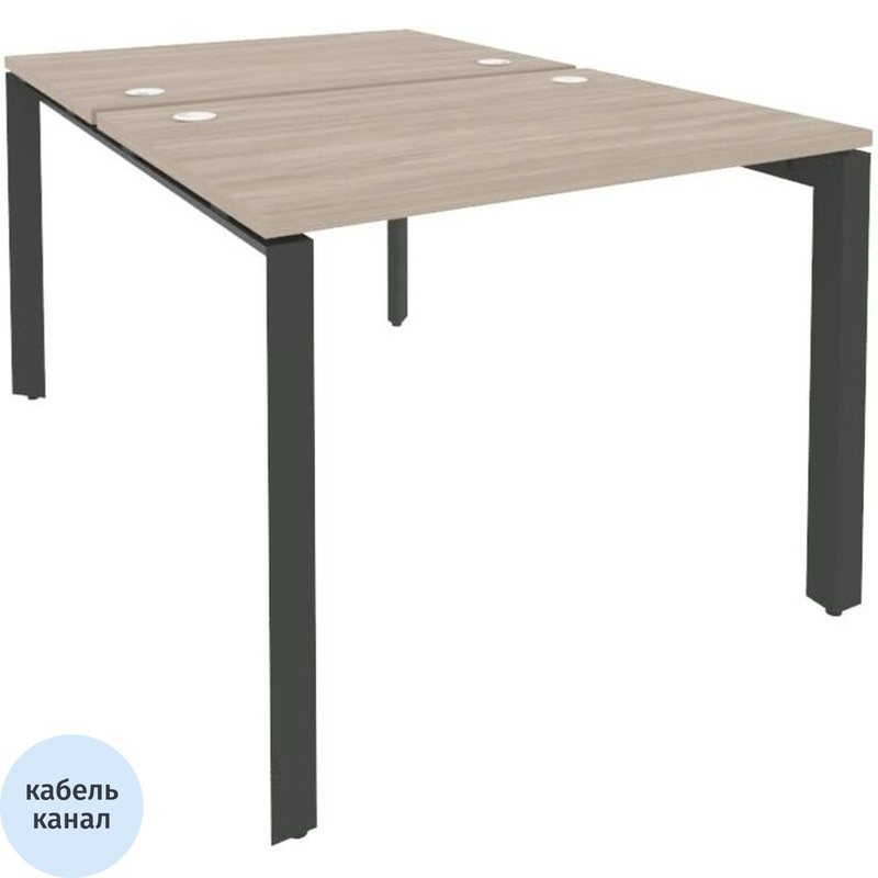 Изображение товара Рабочая станция на 2 рабочих места ONIX-П O.MP-D.RS-2.1.7 дуб аттик антрацит сборная