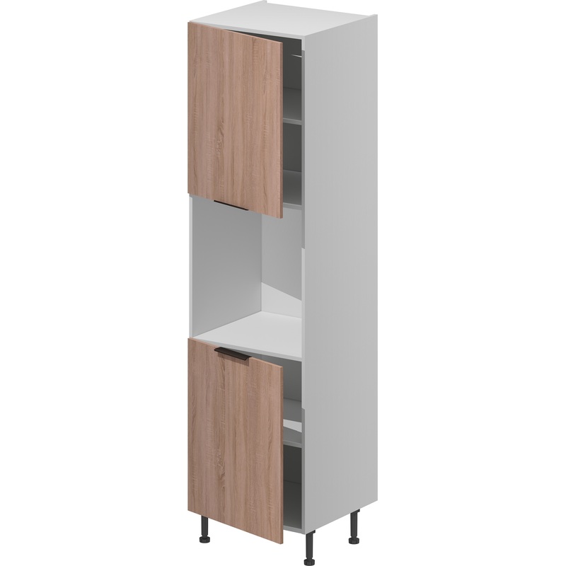 Изображение товара Шкаф кухонный (колонка) под духовку VOK T2D_204_60 (дуб сонома/белый шагрень, 600х560х2190 мм)