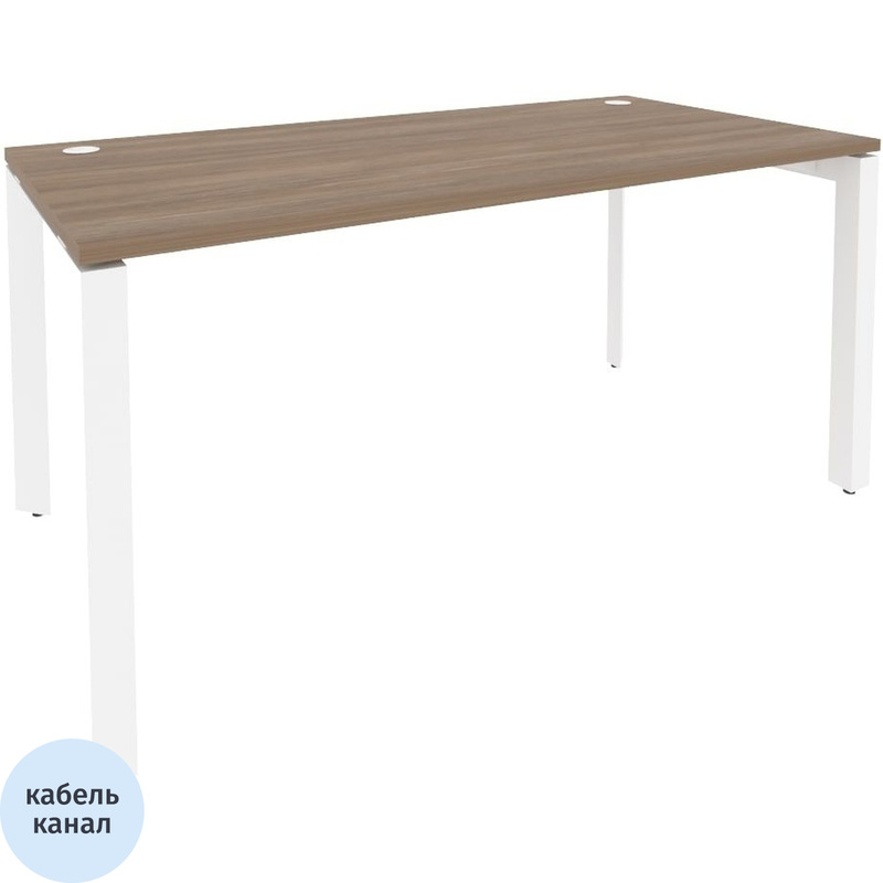 Изображение товара Стол прямой ONIX-П O.MP-SP-4.8 из ЛДСП с кабель-каналом, 1580x800x750 мм, белый