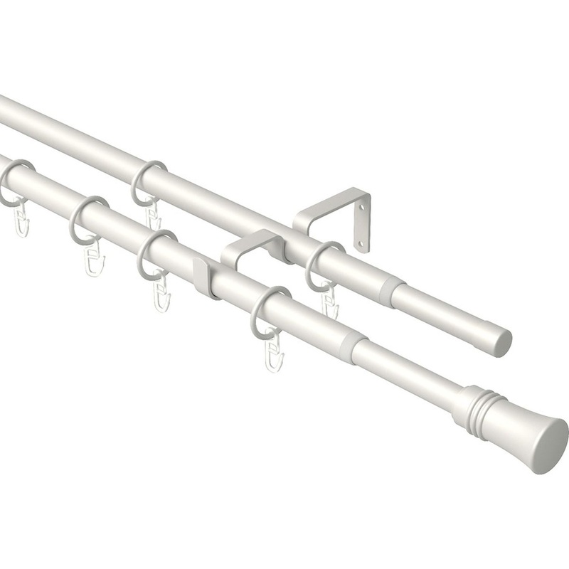 Изображение товара Карниз для штор двухрядный телескопический жемчуг (160-300 см)
