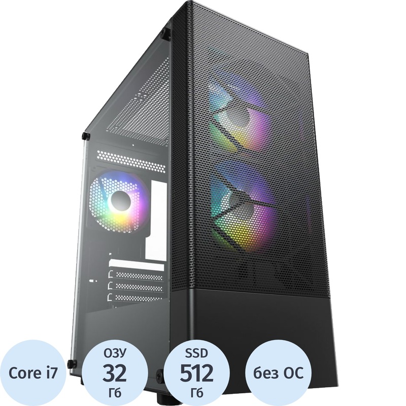 Изображение товара Системный блок игровой BigTech 7NG Core i7 13700F 32ГБ SSD 512ГБ без ОС