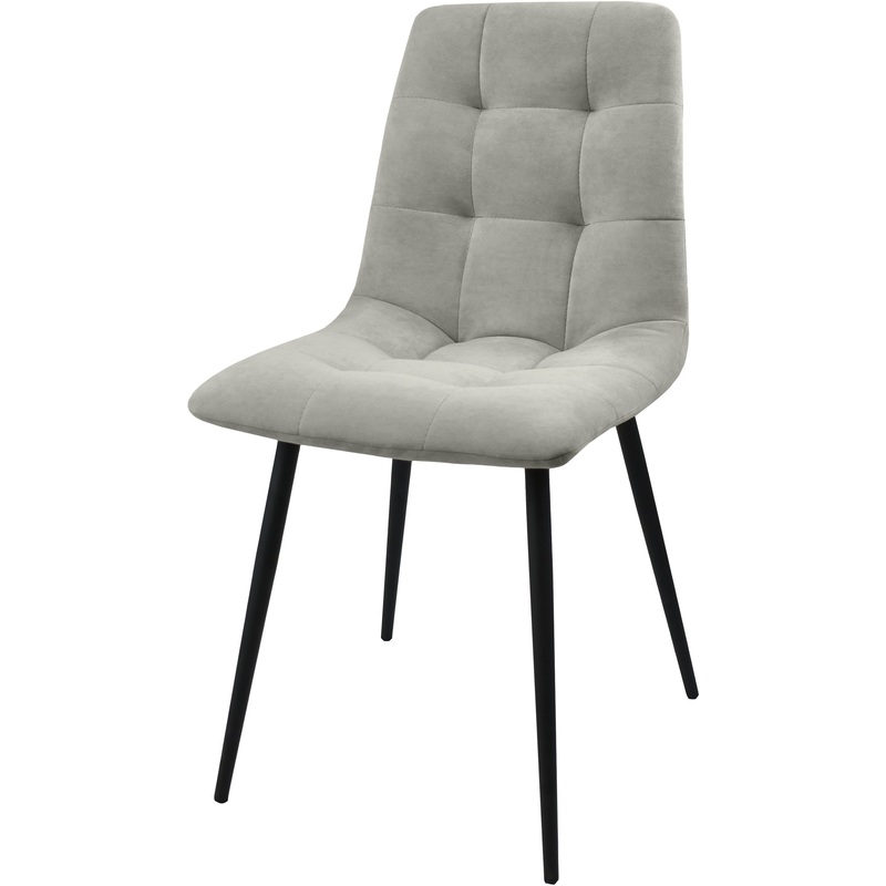 Изображение товара Обеденный стул Риполи светло-серый/чёрный муар металлический каркас ткань Catania