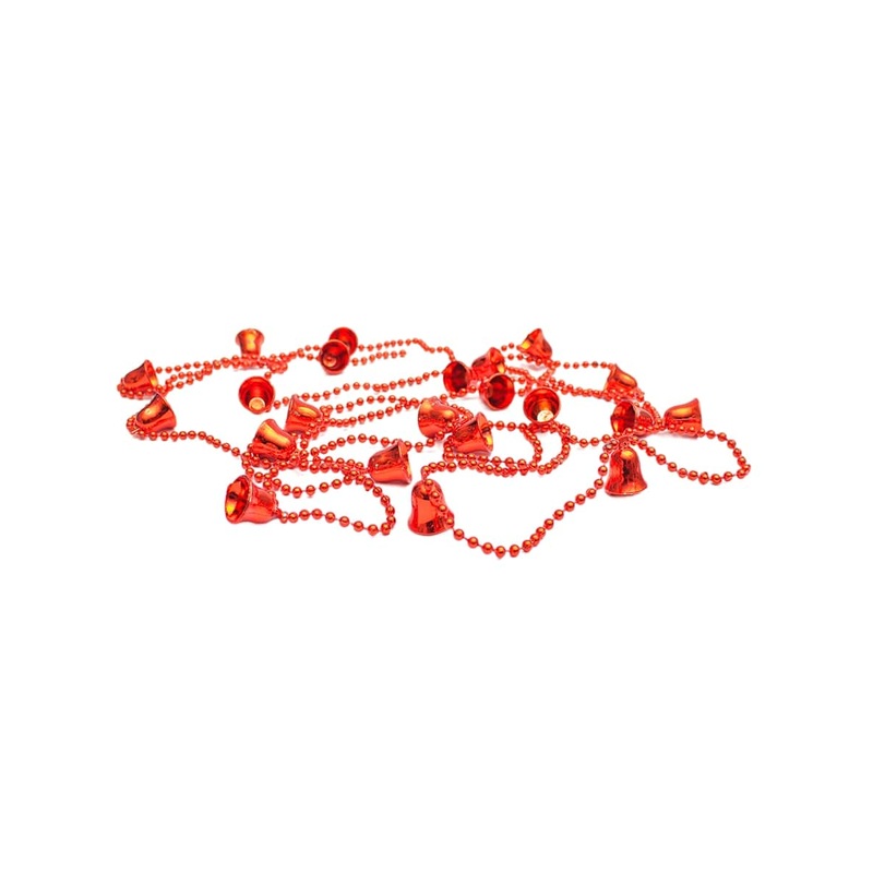 Изображение товара Бусы новогодние Miland Колокольчики красные 270 см пластиковые